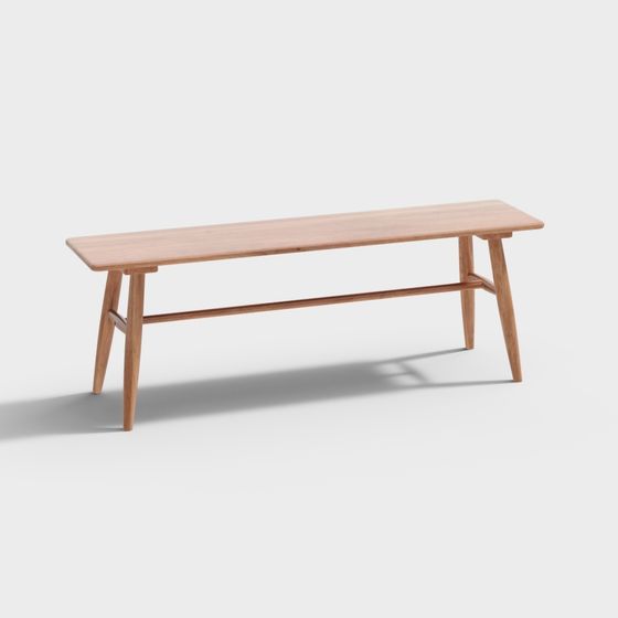 Mid-Century Bench 3D model