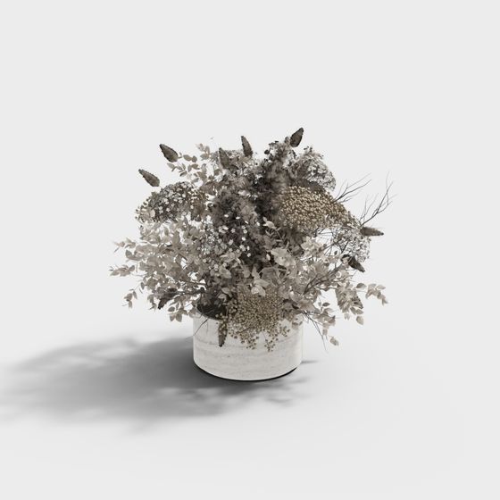 Rural Flower Basket 3D model for Creative Projects