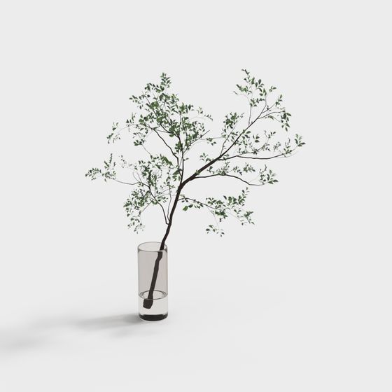 Lively Tree in a Glass Bottle 3D model