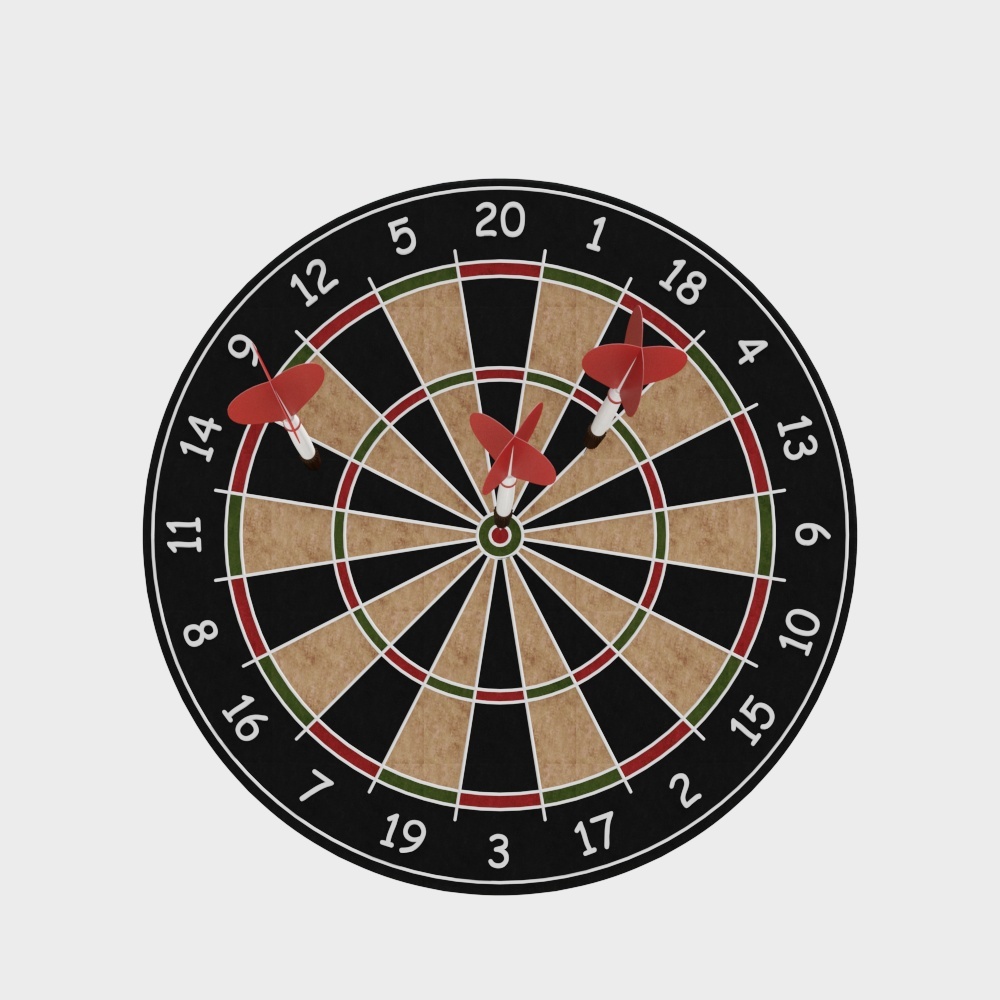 Realistic Dartboard 3D model for Classic Games