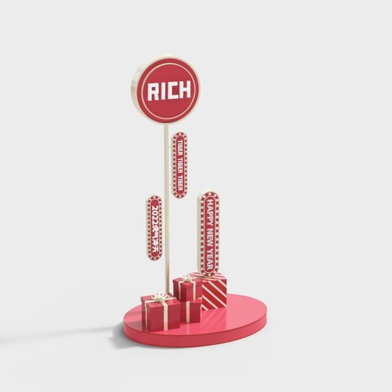 New Year's Celebration Stand 3D model