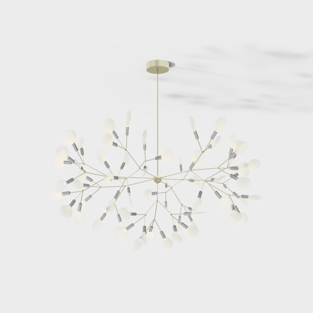 Sputnik Chandelier 3D Model – Metal Star Design