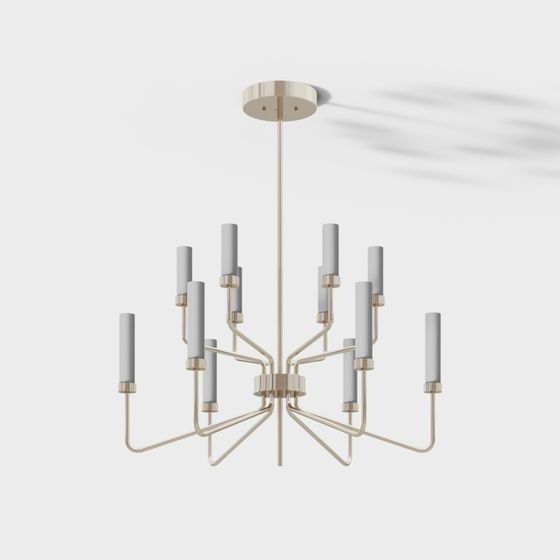 MKA04-000172_Nickel color modern twelve-head chandelier