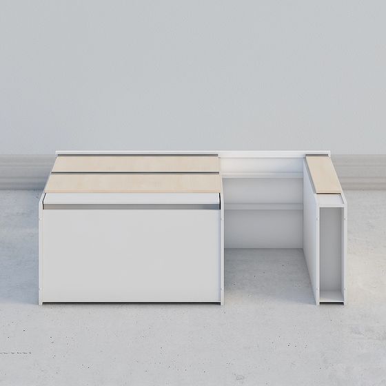L-Shaped Office Desk 3D model