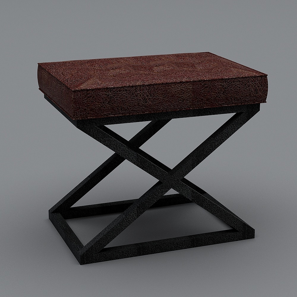 Kirkham+Tufted+Leather+Stool