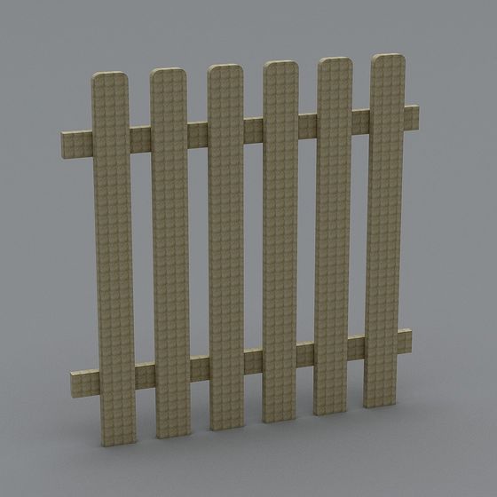 Charming Low-Poly Wooden Fence 3D Model