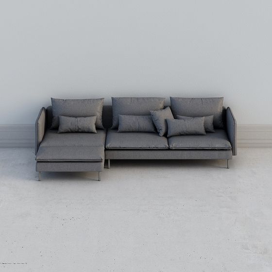 Modern Minimalist Low-Polygon Sofa 3D model