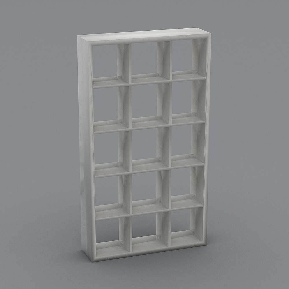 Stylish Low Polygon Bookshelf 3D model