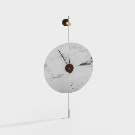 Elegant Low-Poly Clock 3D Model