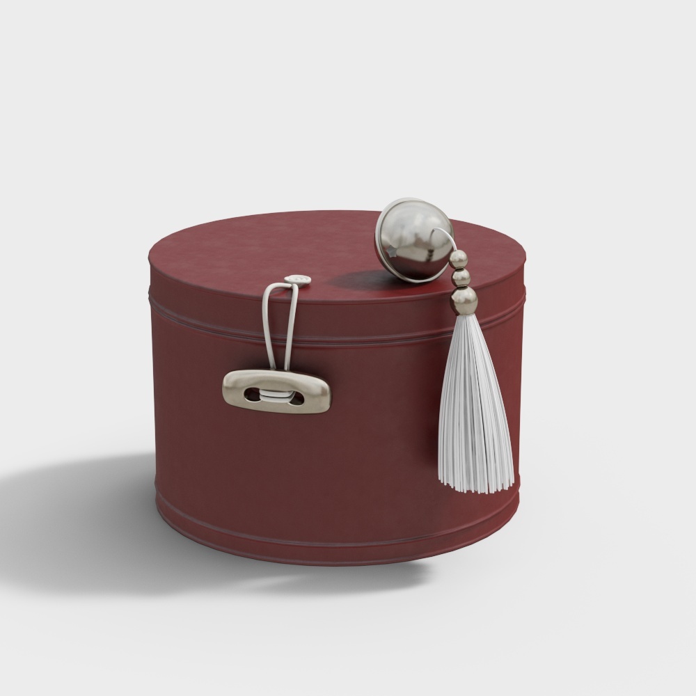 Vintage Round Hat Box 3D model with Low-Poly Design