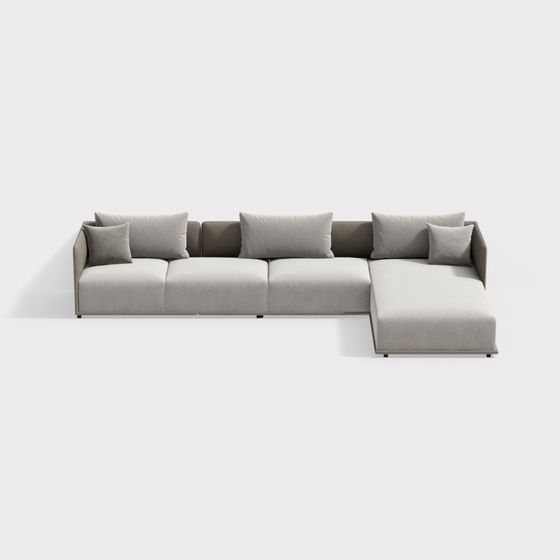 Urban Comfort Low-Poly Sofa 3D model