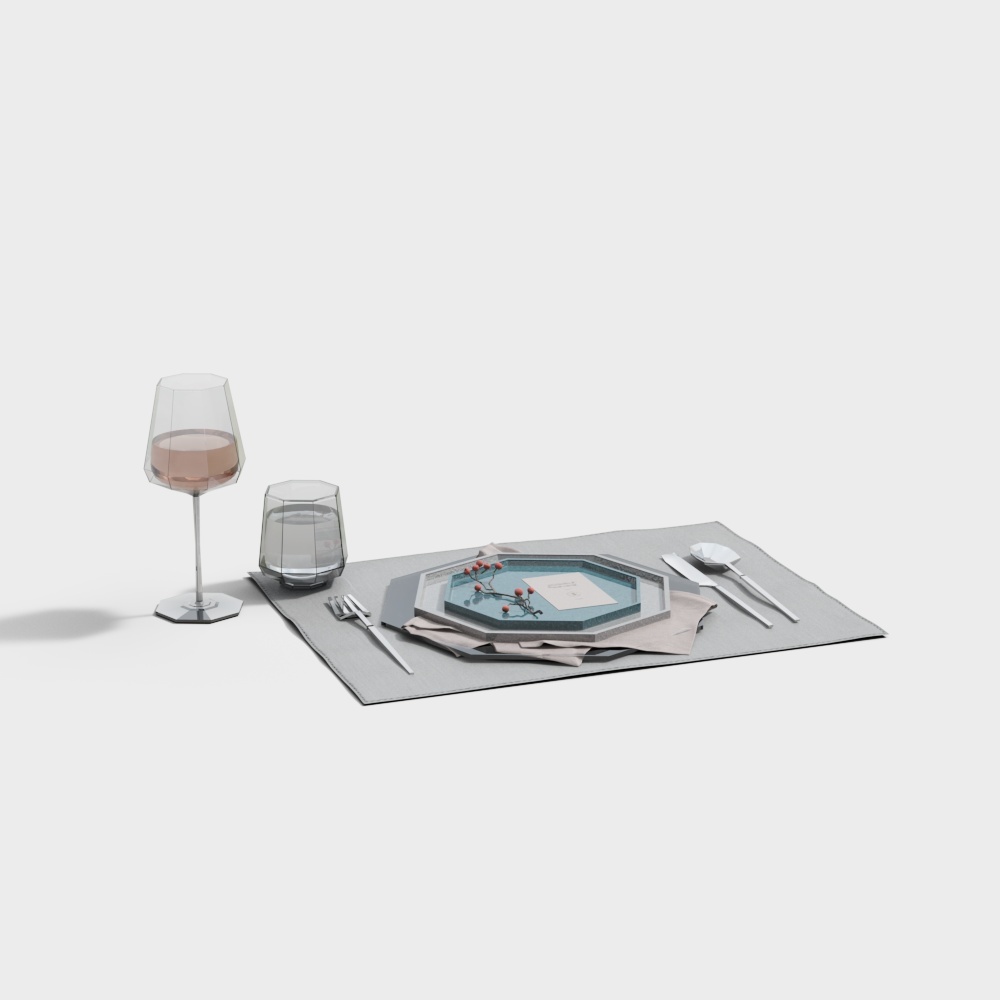 Grey placemat cutlery