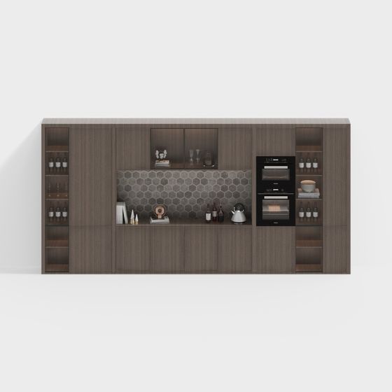 Stylish Low-Poly Kitchen Cabinet 3D model