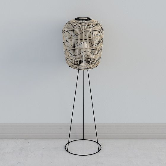Waves Weaved Floor Lamp 3D model