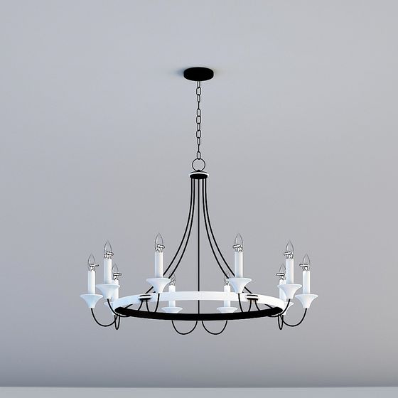 Stylish Low-Polygon Chandeliers 3D model for Interior Design