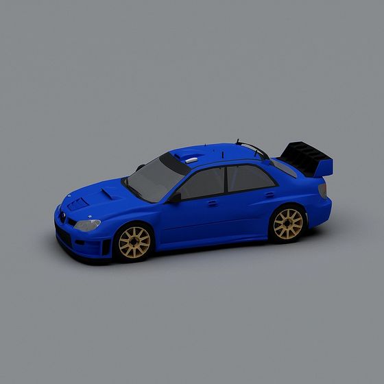 Vibrant Blue Racing Car 3D model