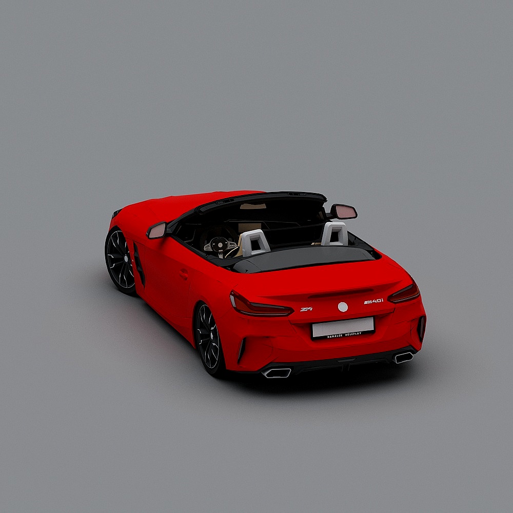 High Detail Low-Poly Sports Car 3D model