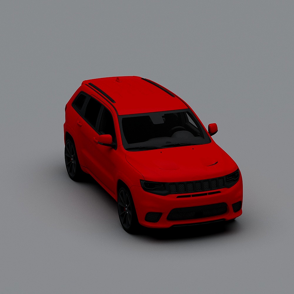 Stylish Low-Poly Red SUV 3D model for Urban Scenes