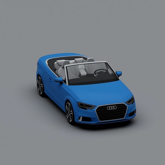 Stunning Blue Convertible Car 3D model