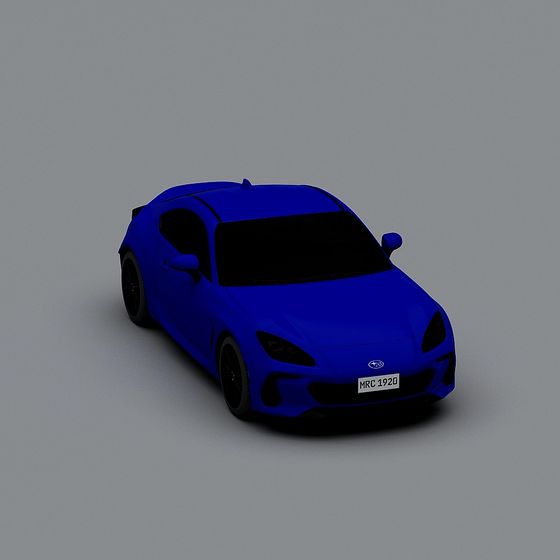 Futuristic Blue Sports Car 3D Model
