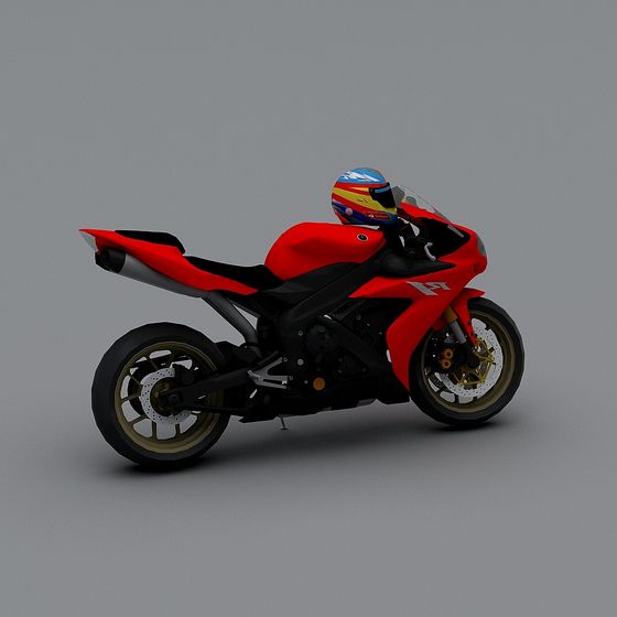 Dynamic Low-Poly Motorcycle 3D Model