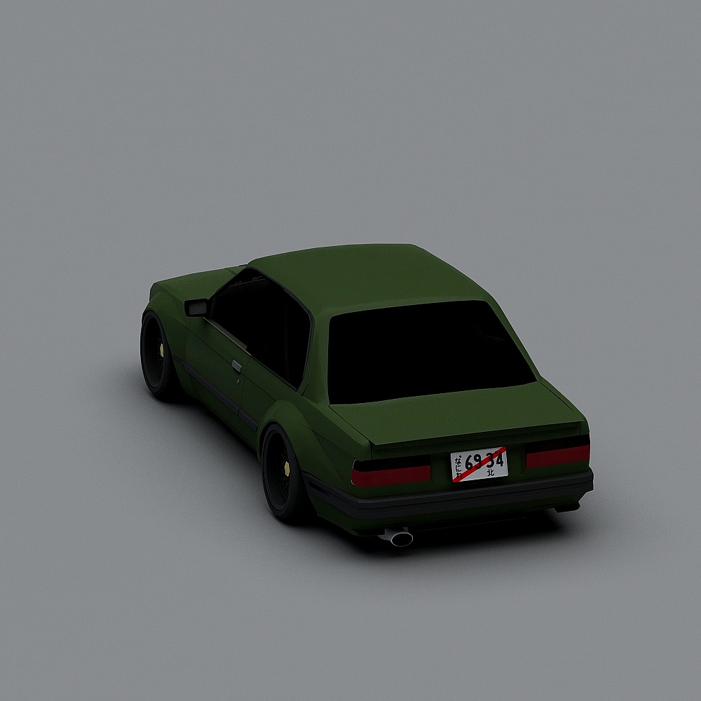 Classic Green Sports Car 3D model
