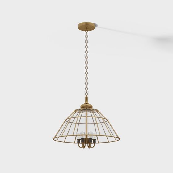 Elegant Low-Poly Chandelier 3D model