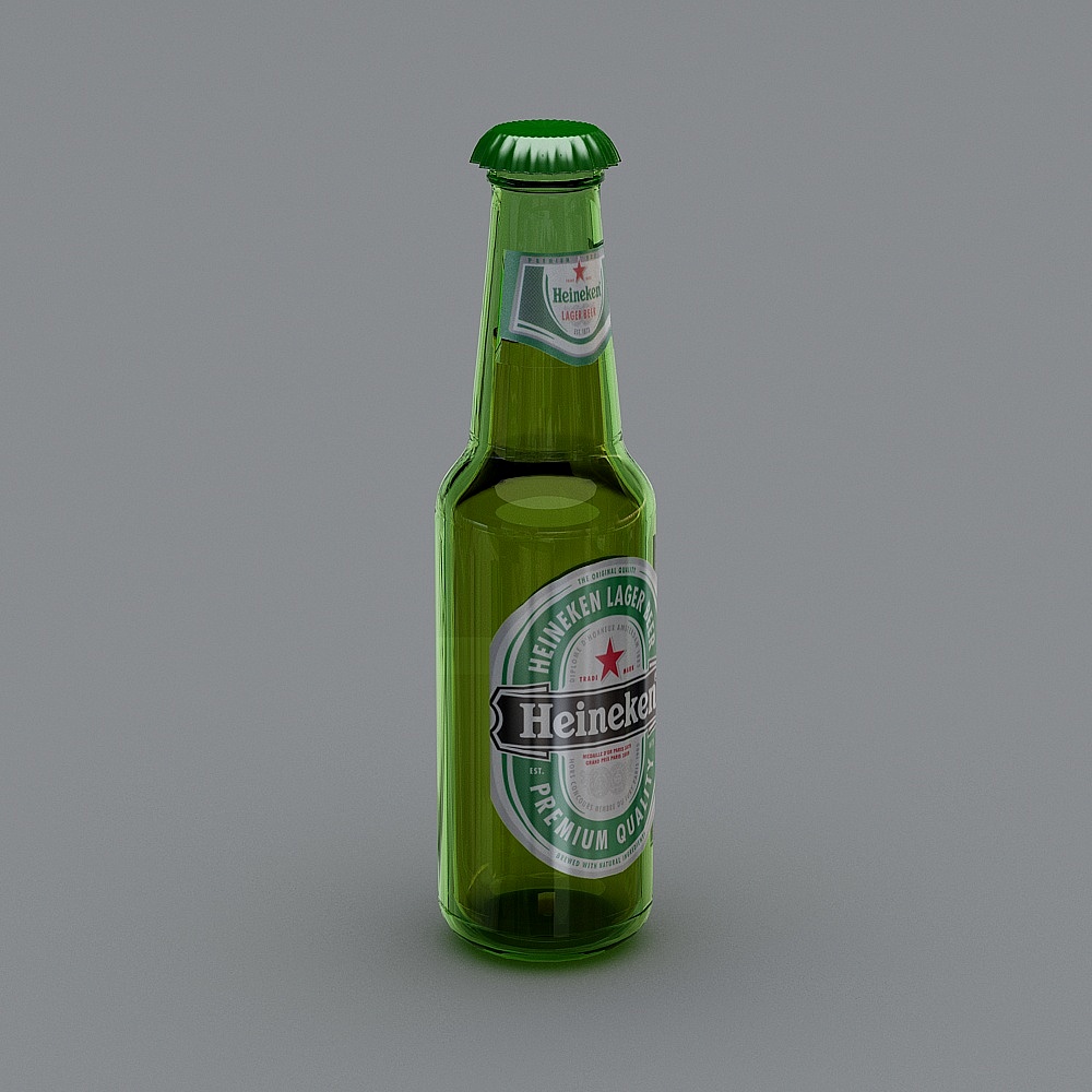 Vibrant Heineken Beer Bottle 3D model