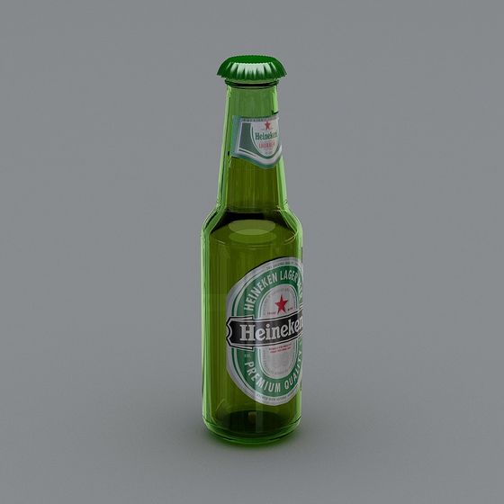 Vibrant Heineken Beer Bottle 3D model