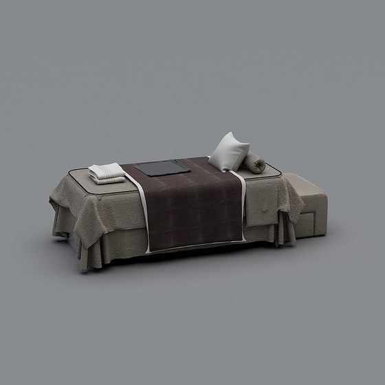 Stylish Low-Polygon Bed 3D model for Modern Interiors