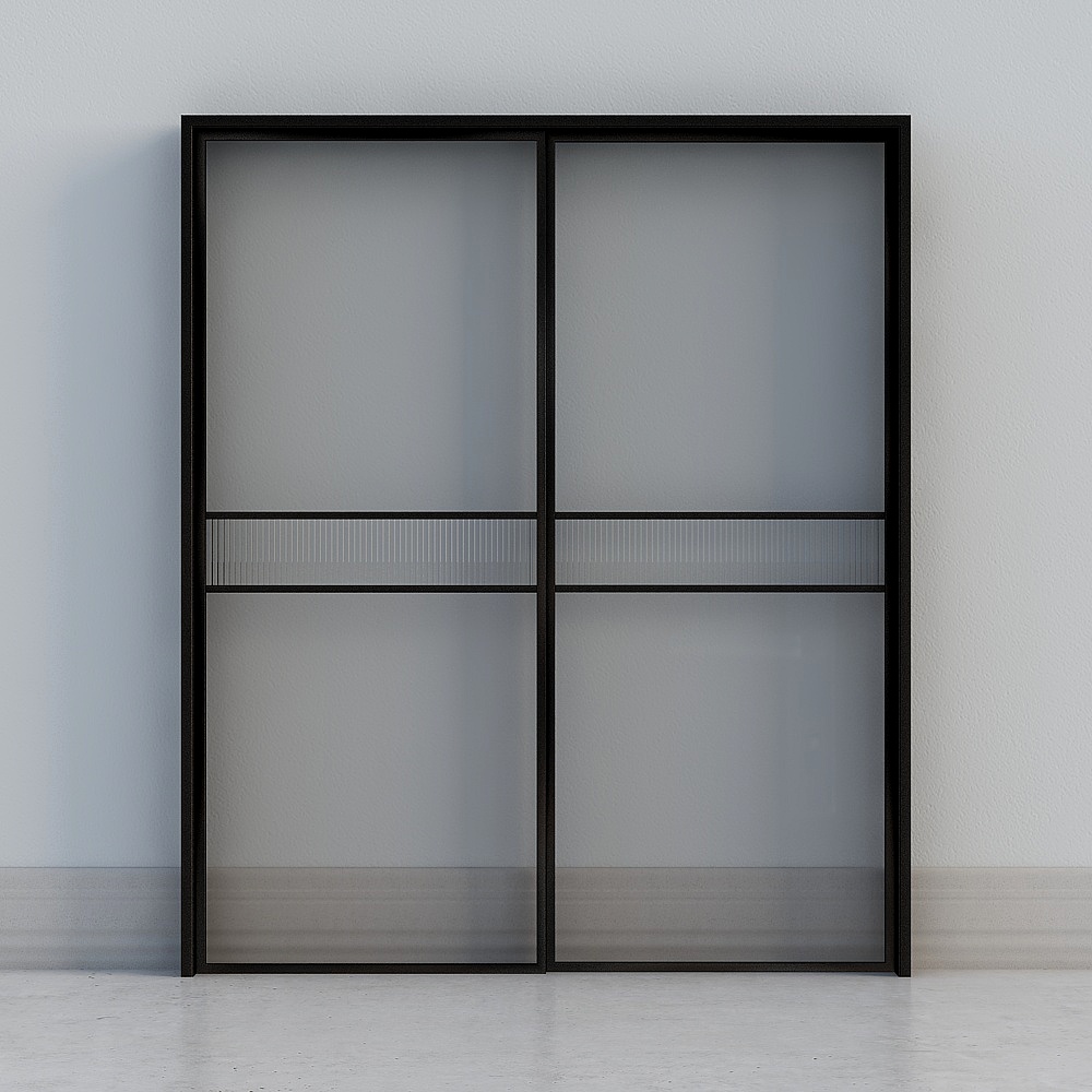 Vetro scuro doppia porta minimalista