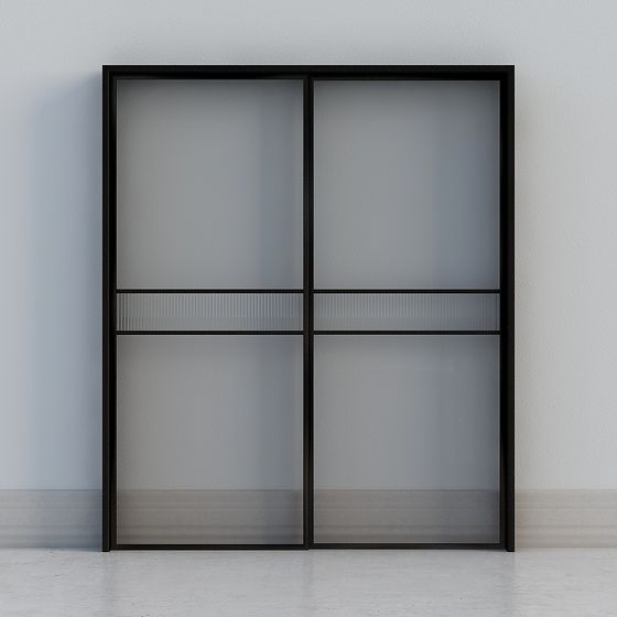 Elegant Glass Sliding Door 3D model