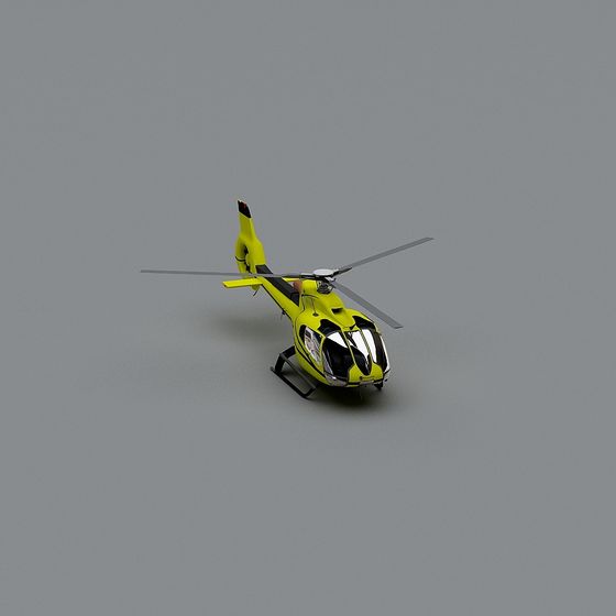 Futuristic Low-Polygon Helicopter 3D model