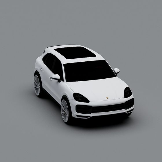 Elegant Low-Poly White SUV 3D Model