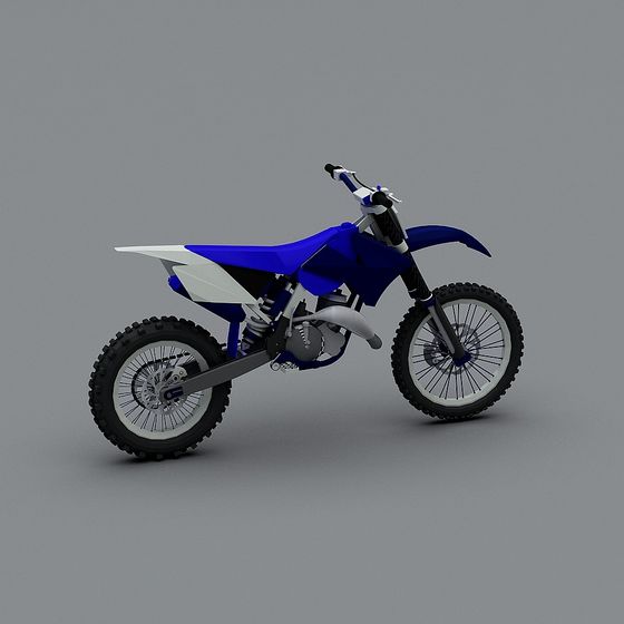 Low Poly Off-Road Motorcycle 3D Model