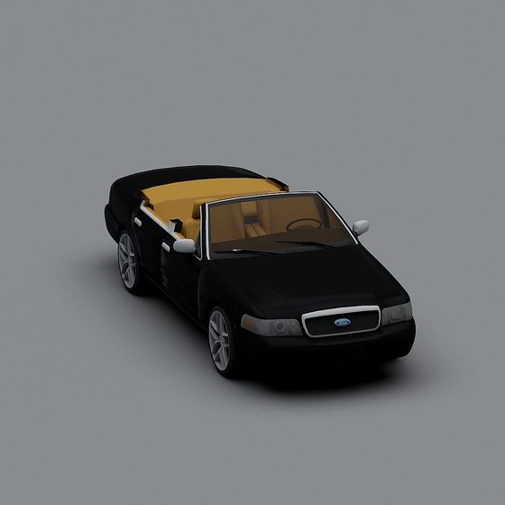 Urban Light Black Convertible Car 3D model