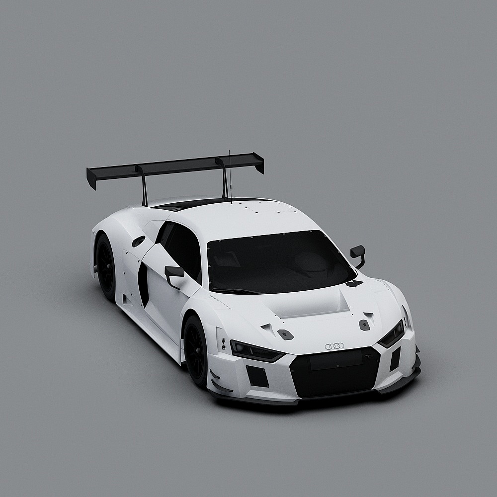 Futuristic Low-Poly Race Car 3D model
