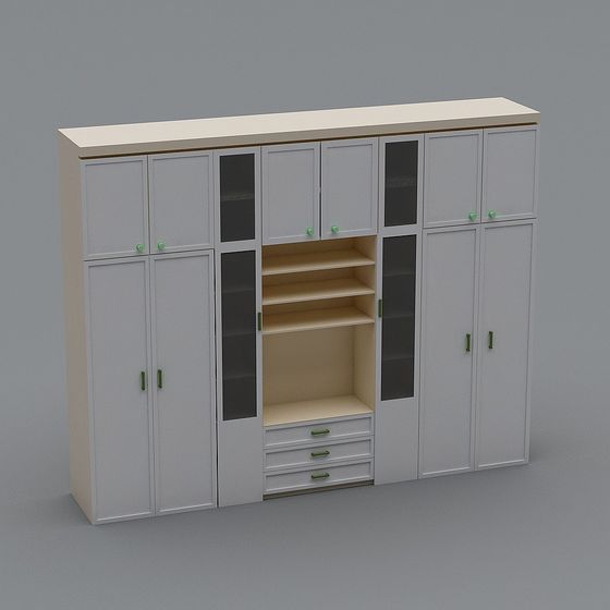 Minimalist 3D Wardrobe Model for Modern Interiors