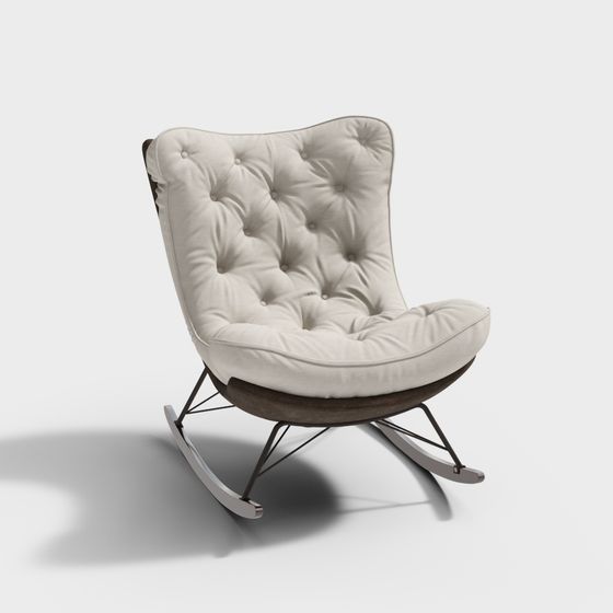 Stylish 3D Rocking Chair Model for Modern Interiors