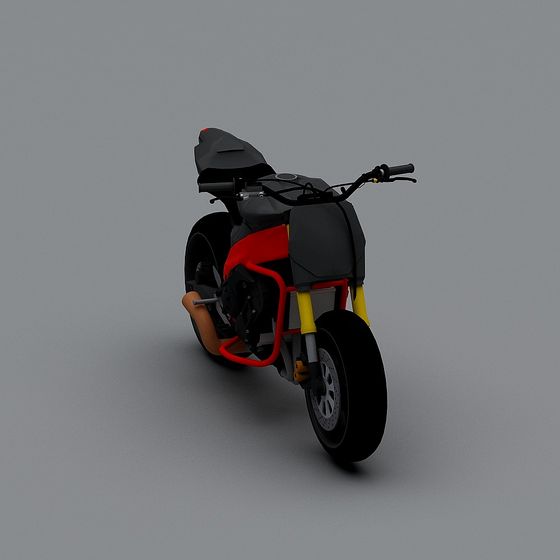 Stylish Low-Poly High-Detail Motorcycle 3D model