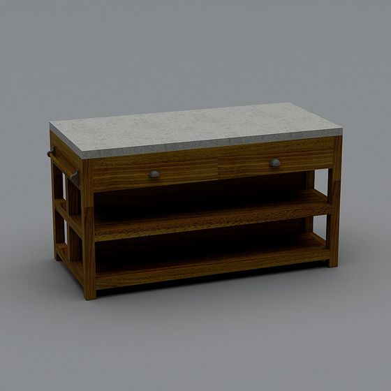 Elegant Low-Poly Living Room Side Table 3D model