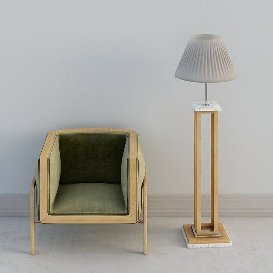 Urban Oasis Sofa & Floor Lamp 3D model