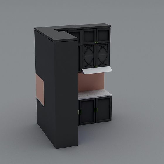 Stylish City Corner Cabinet 3D model