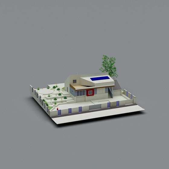 Urban Oasis Low-Poly 3D Model