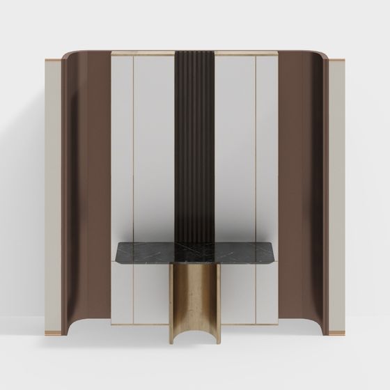 Art Deco Partition Bench 3D model