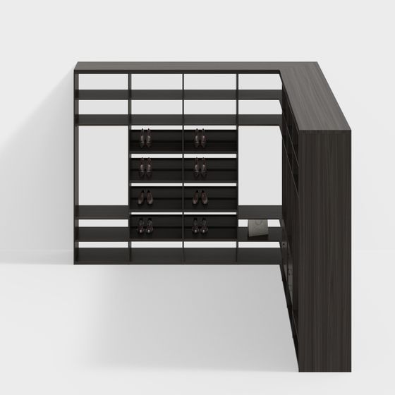 Stylish Shoe Rack 3D model for Contemporary Spaces