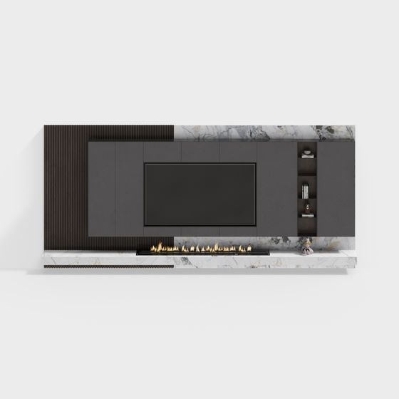 Urban Living Room Fireplace 3D model