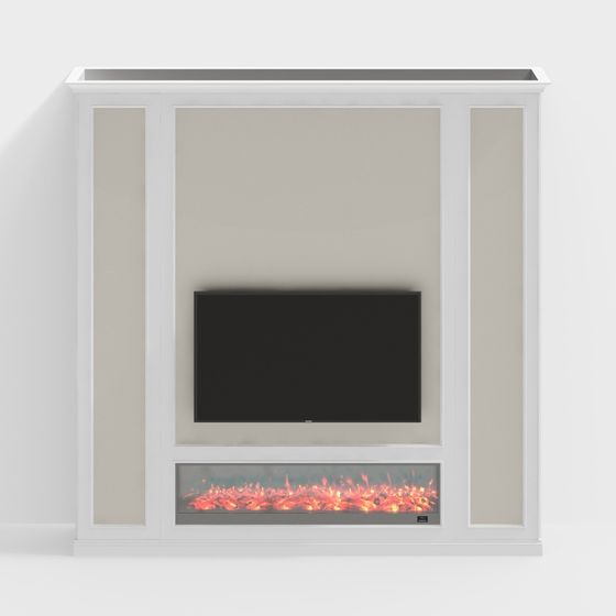 Modern Fireplace TV Combination Wall 3D model