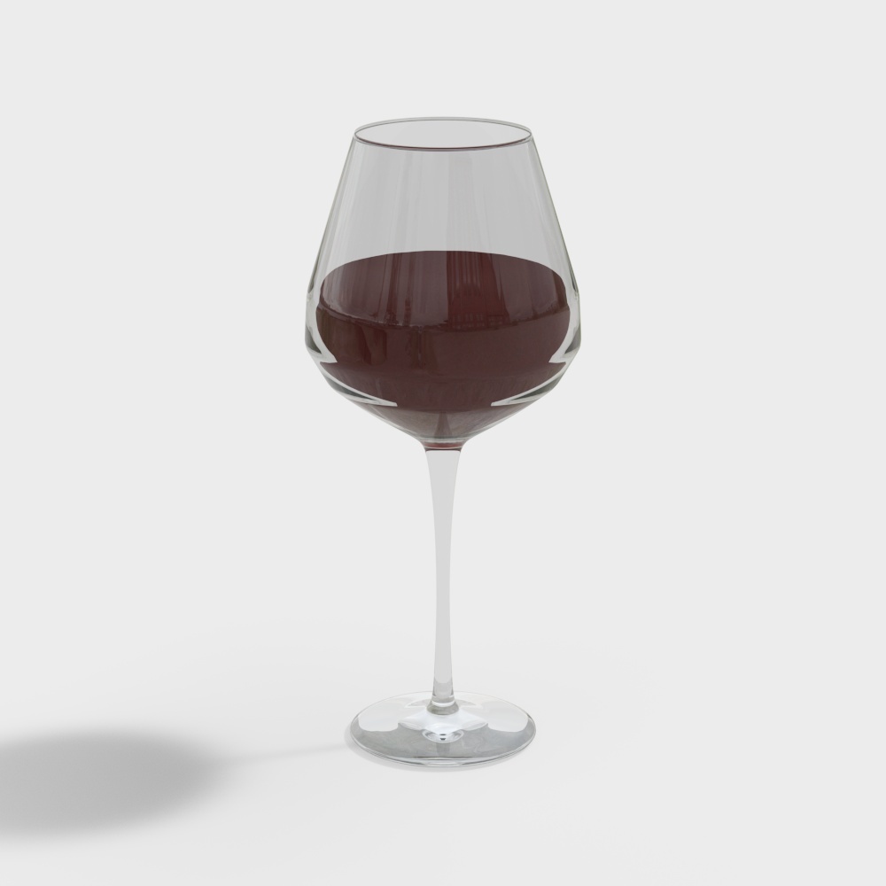 Elegant Crystal Wine Glass 3D model