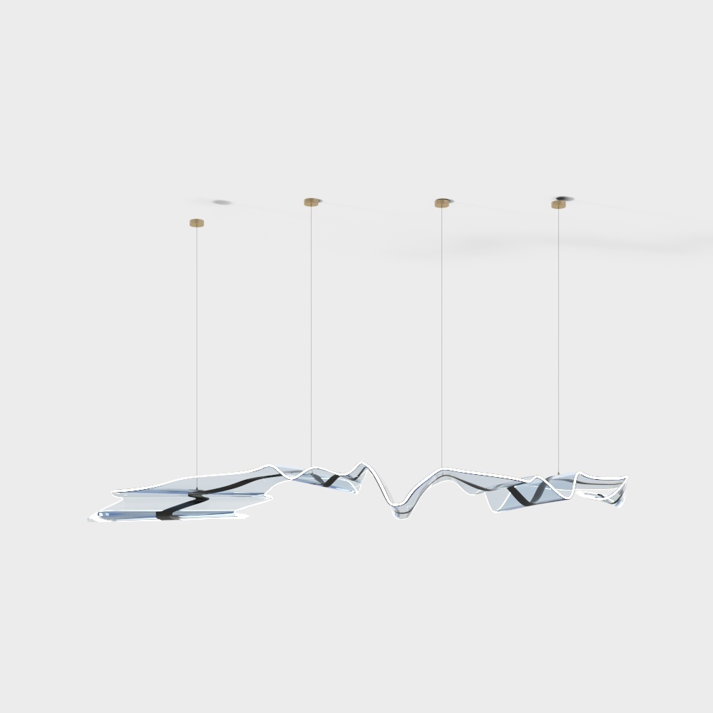 Streamlined Low-Poly Chandelier 3D model